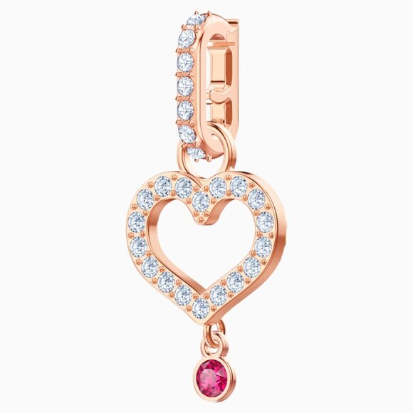 Swarovski Heart Bracelet Charm, Rose-Gold Tone Plated - Picture 1 of 3